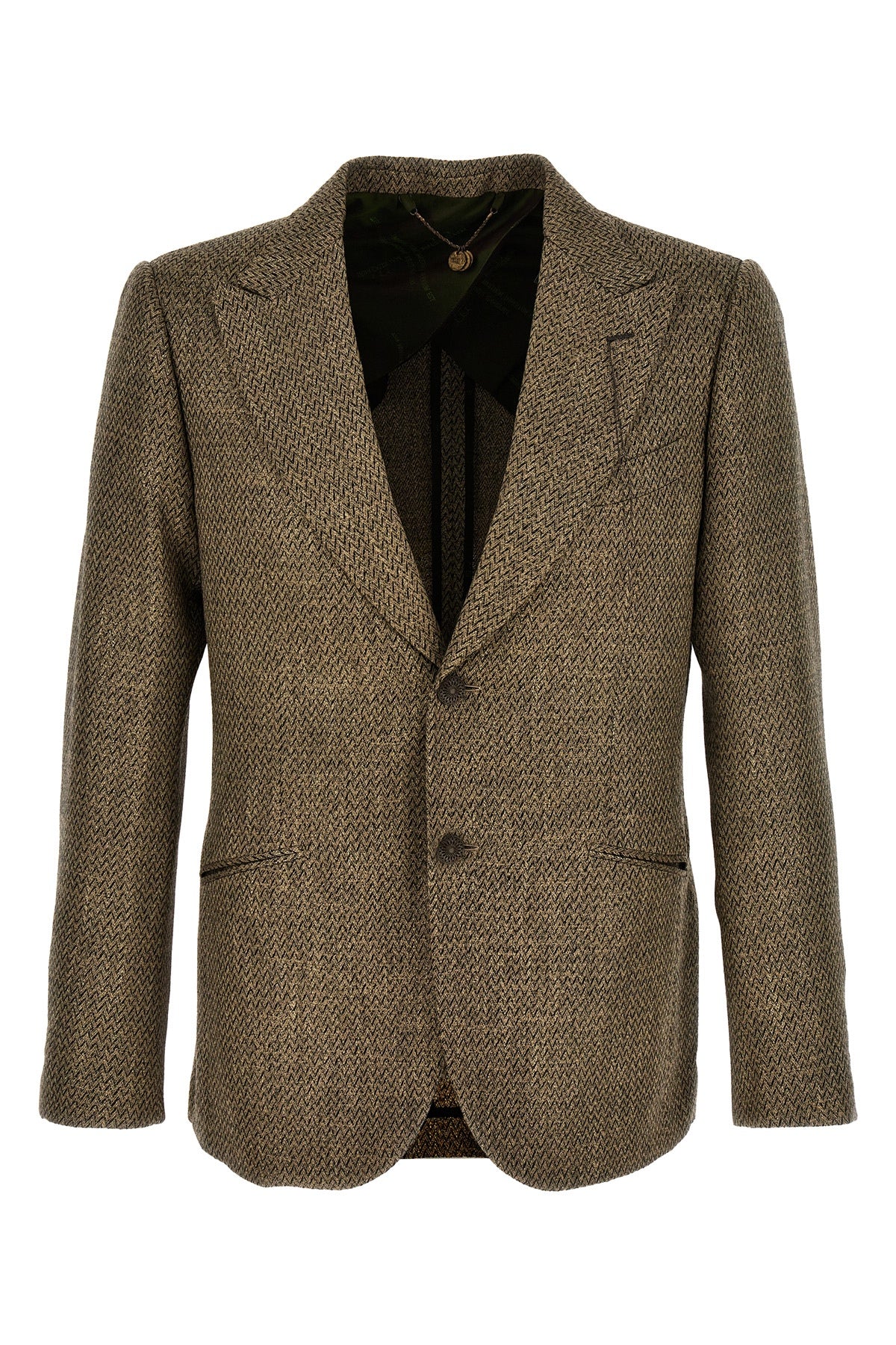 herringbone patterned wool blend keanu single-breasted blazer