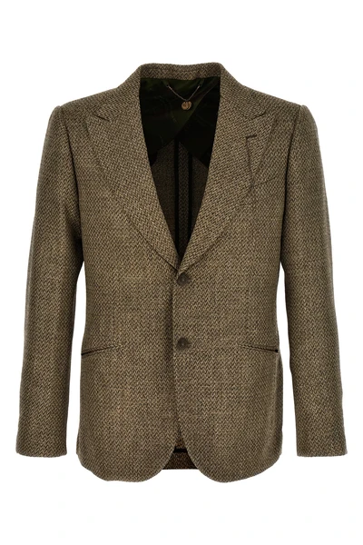 herringbone patterned wool blend keanu single-breasted blazer