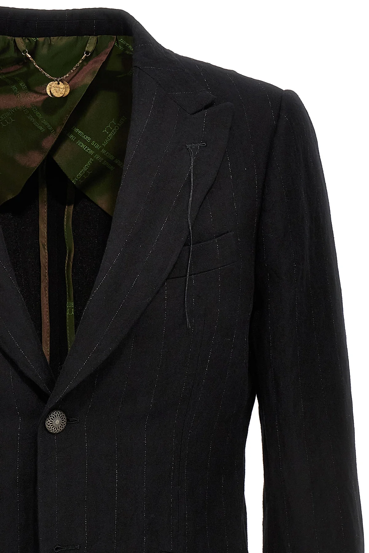keanu single-breasted blazer in pinstriped cotton blend