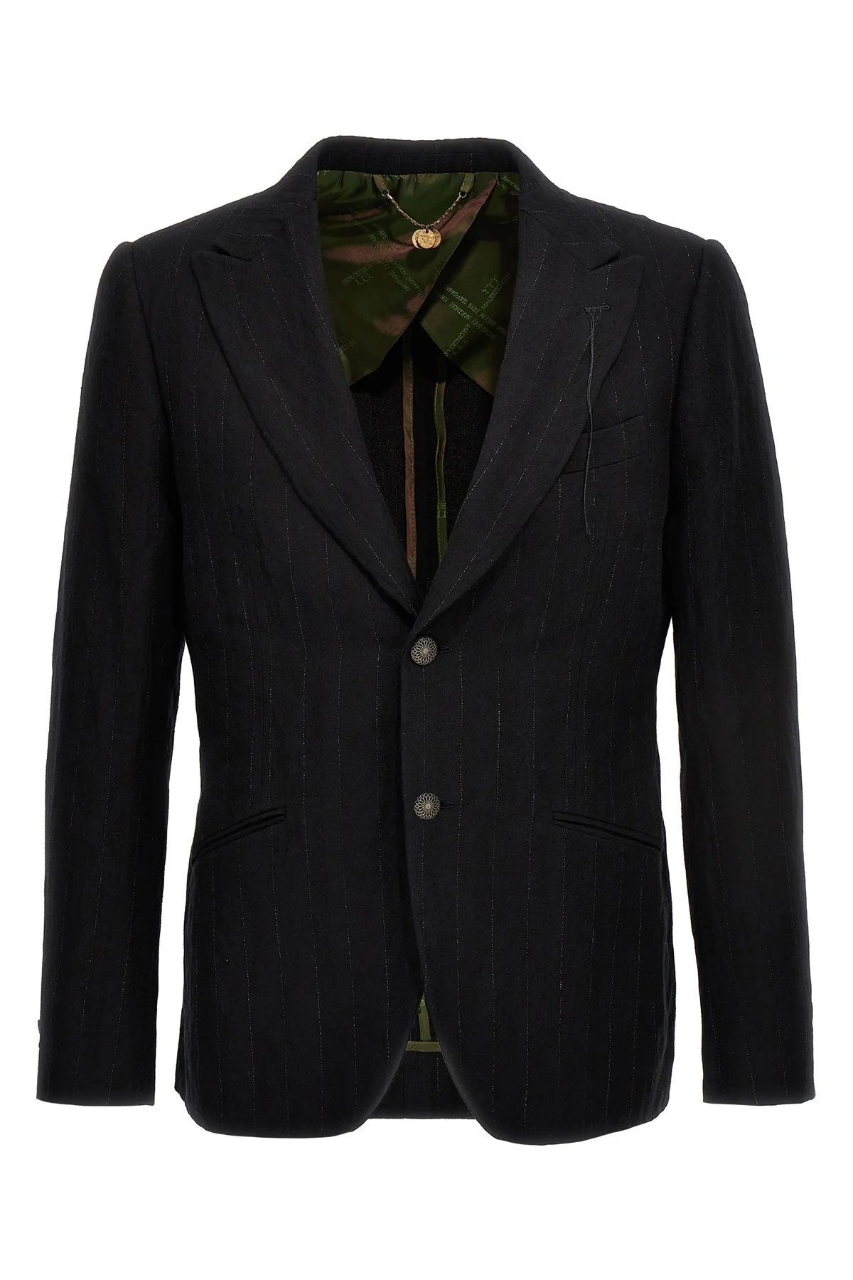 keanu single-breasted blazer in pinstriped cotton blend