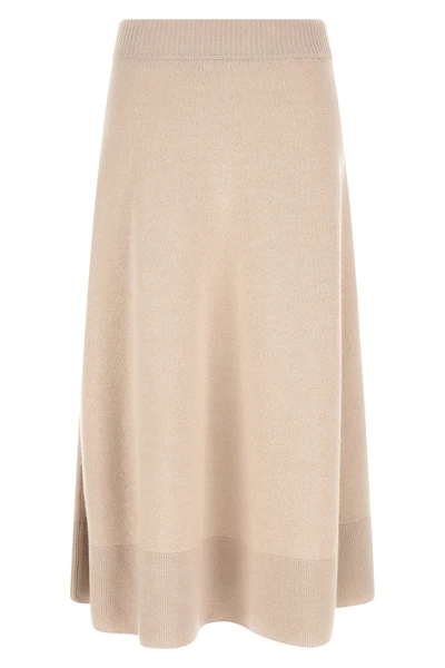 the agnona midi skirt redefines everyday elegance through a flared silhouette
