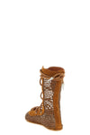 reticella ankle boots in mesh and suede fabric