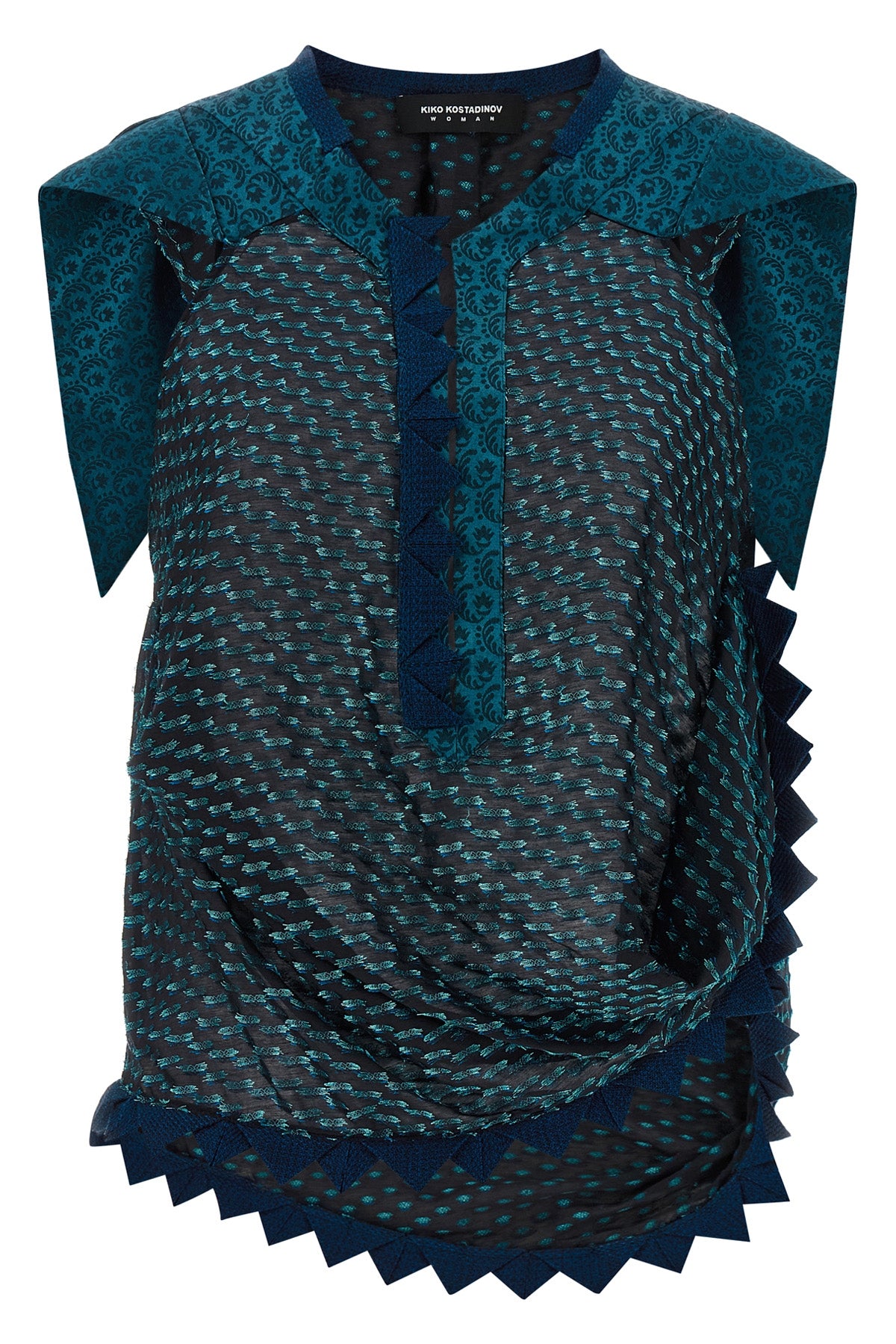 KIKO KOSTADINOV 38 weathervane top in silk and light wool blend