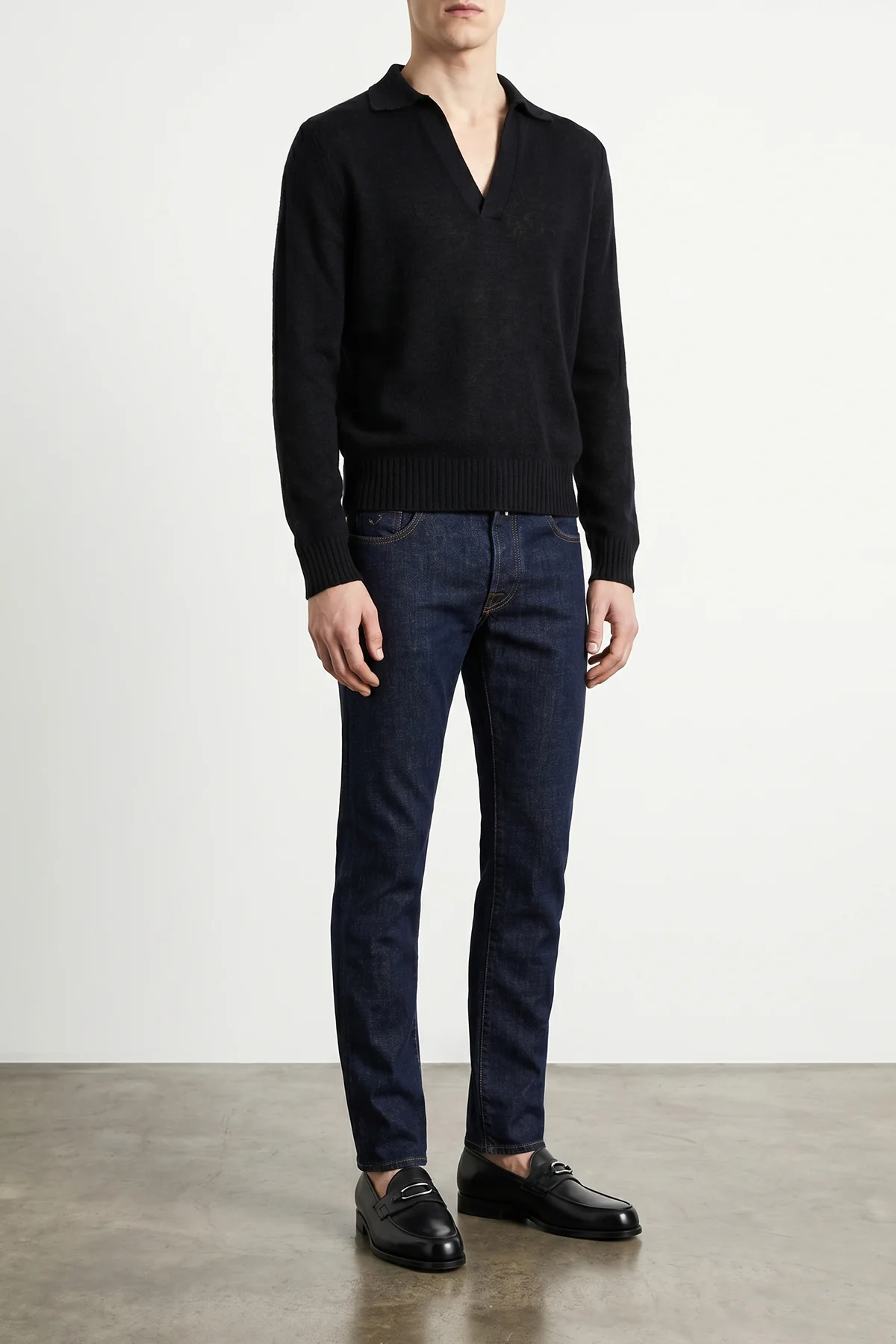 TOM FORD 48 cashmere and silk knit polo shirt