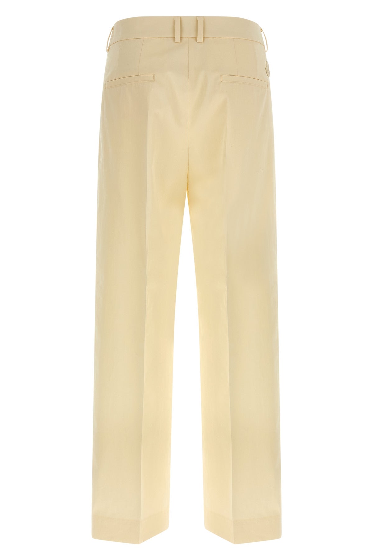 MONCLER 38 tailored cotton gabardine trousers