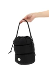 caradoc bucket bag in water-repellent padded boudin quilted nylon