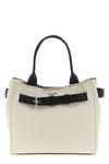 small audrey shopping bag in canvas and hammered leather