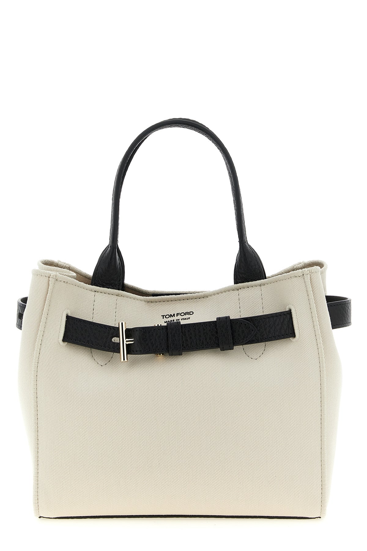 small audrey shopping bag in canvas and hammered leather