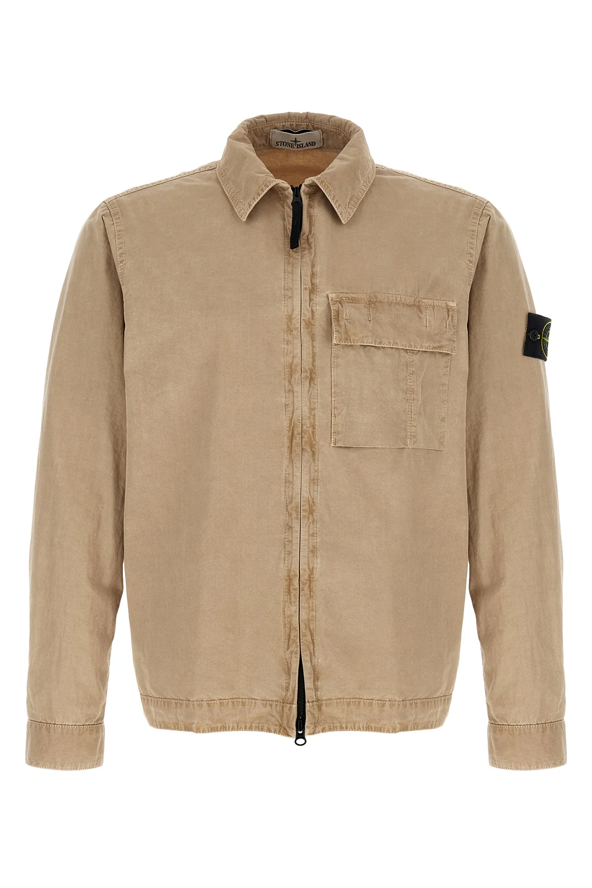 STONE ISLAND L 1200008 overshirt in garment-dyed brushed cotton canvas
