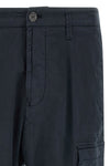 3100032 trousers in garment-dyed stretch cotton twill