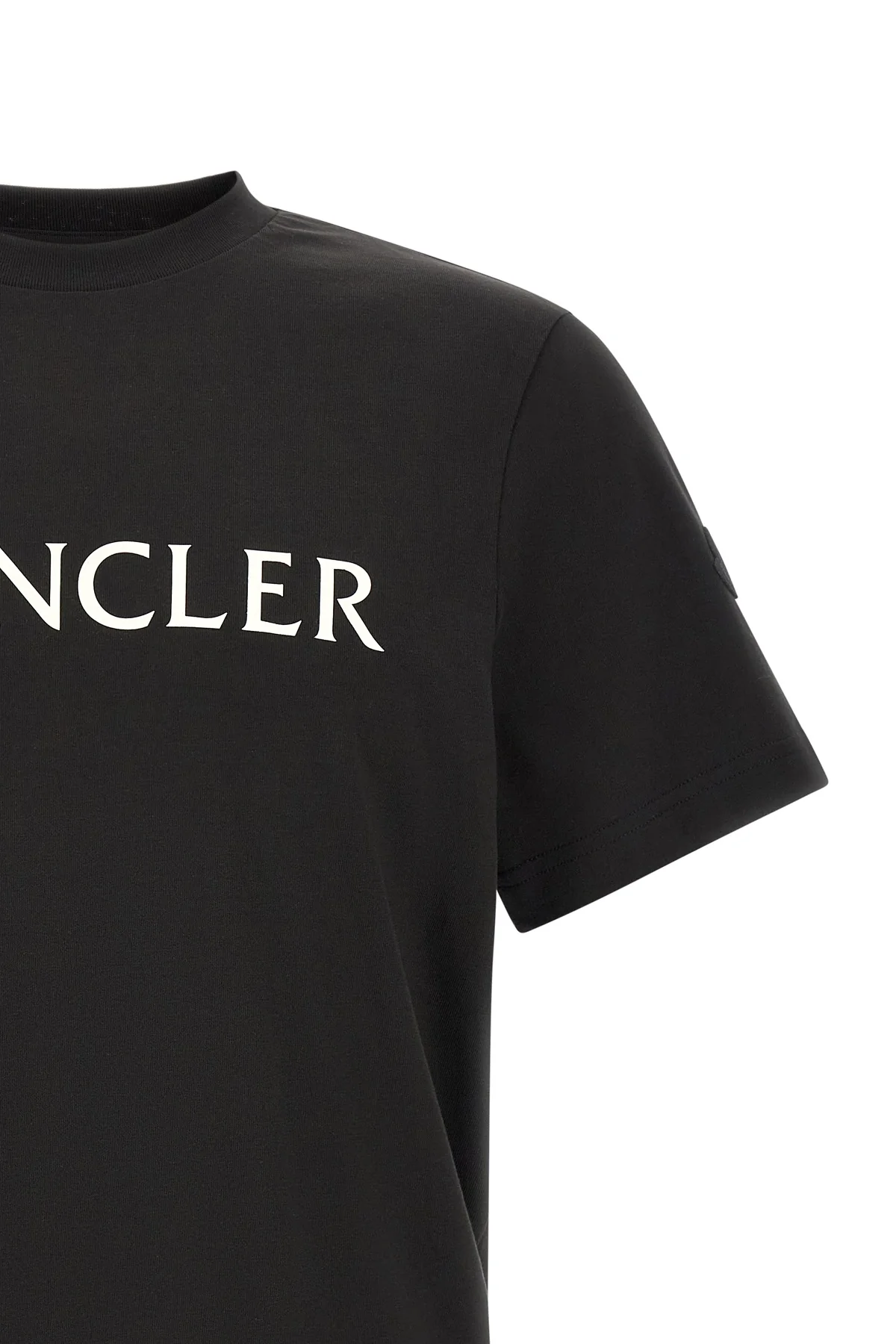 monclers pure black cotton t-shirt