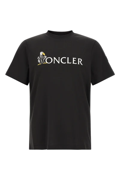 monclers pure black cotton t-shirt