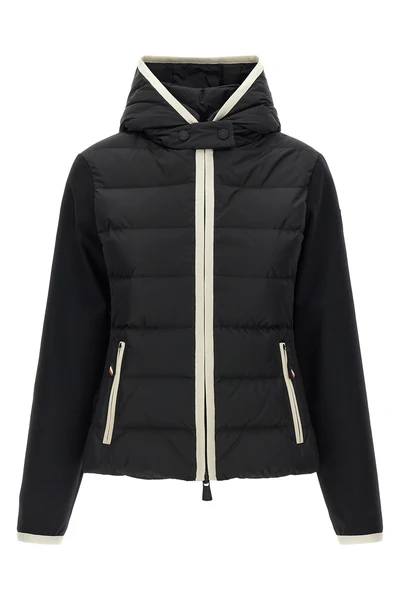 the moncler grenoble con cappuccio e zip cardigan stands out for its hybrid co