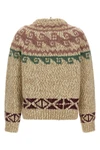 the moncler grenoble crewneck sweater in structured wool blend and soft alpaca f
