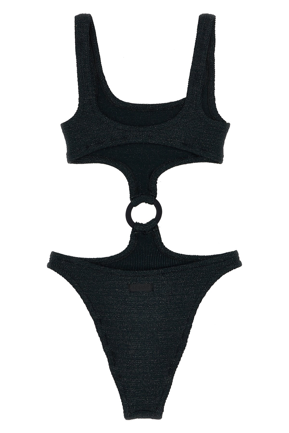 MC2 SAINT BARTH M-L laurel one-piece swimsuit in crinkle lurex fabric