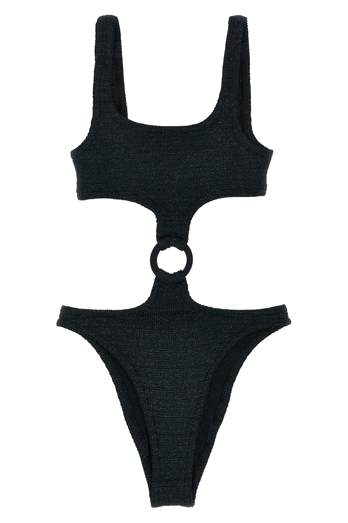 MC2 SAINT BARTH M-L laurel one-piece swimsuit in crinkle lurex fabric