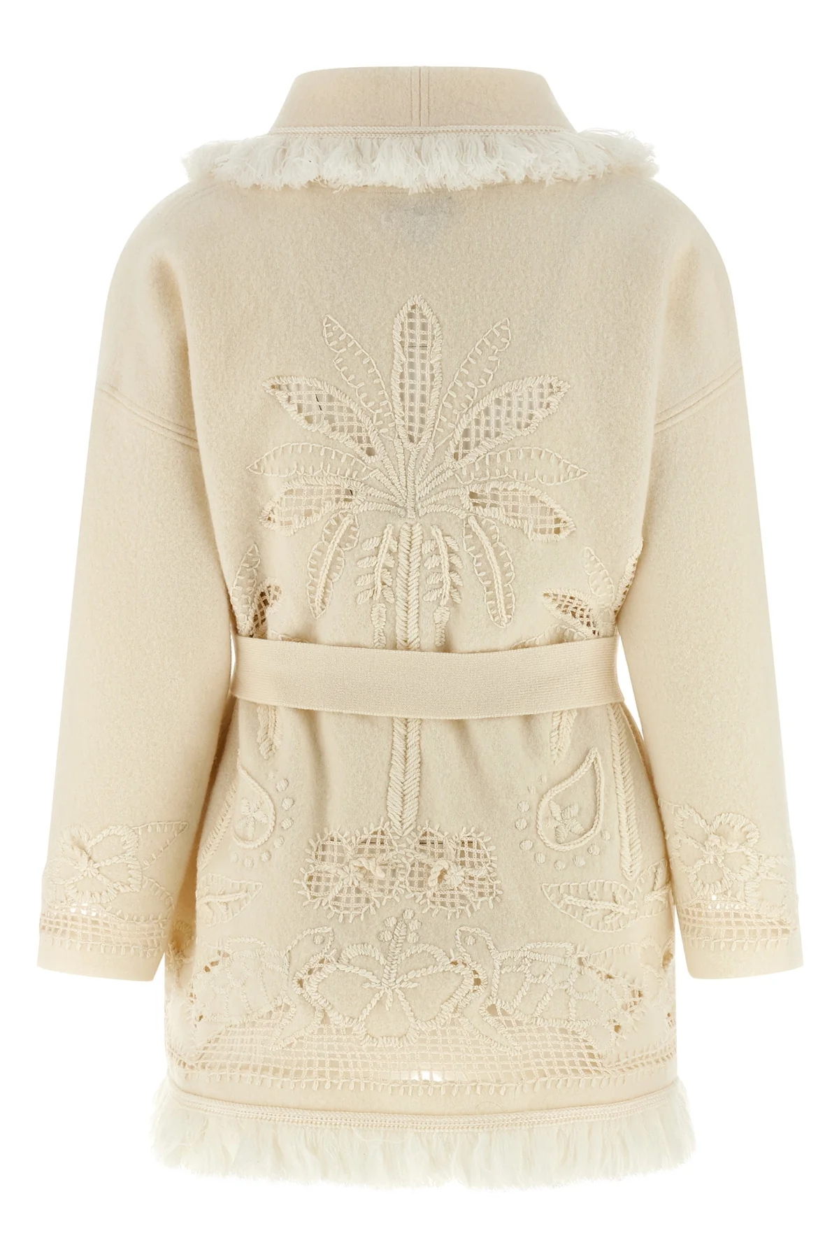 islands diary felted virgin wool cardigan embellished