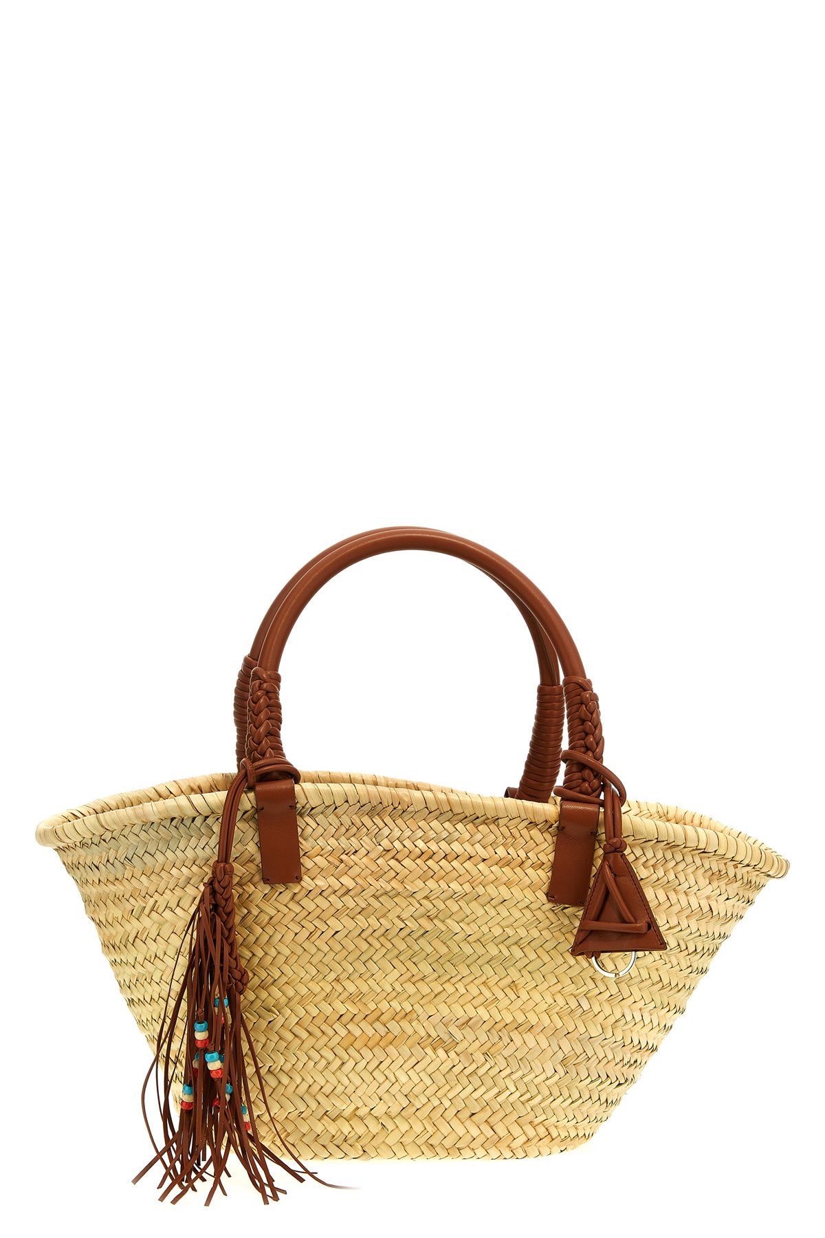 ALANUI OS icon palm leaf big woven straw handbag
