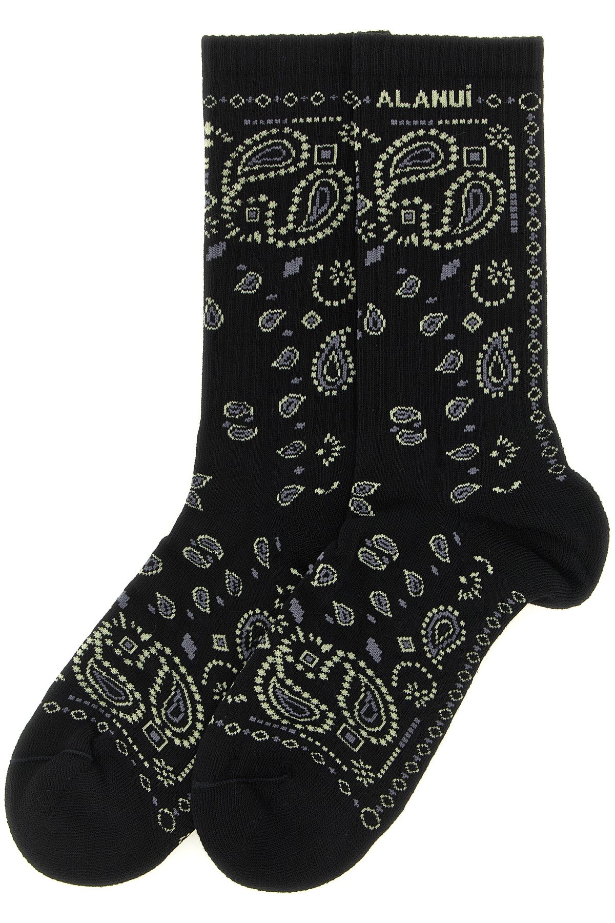alanui bandana socks define the aesthetics of the brand through meticulous jac
