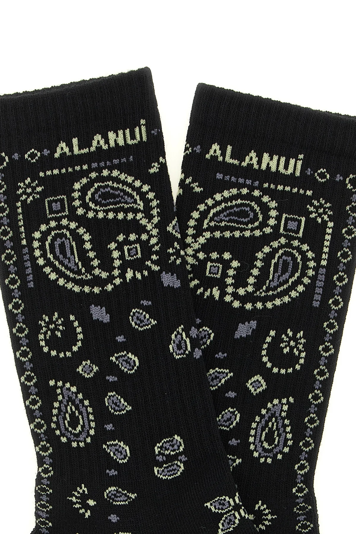 alanui bandana socks define the aesthetics of the brand through meticulous jac