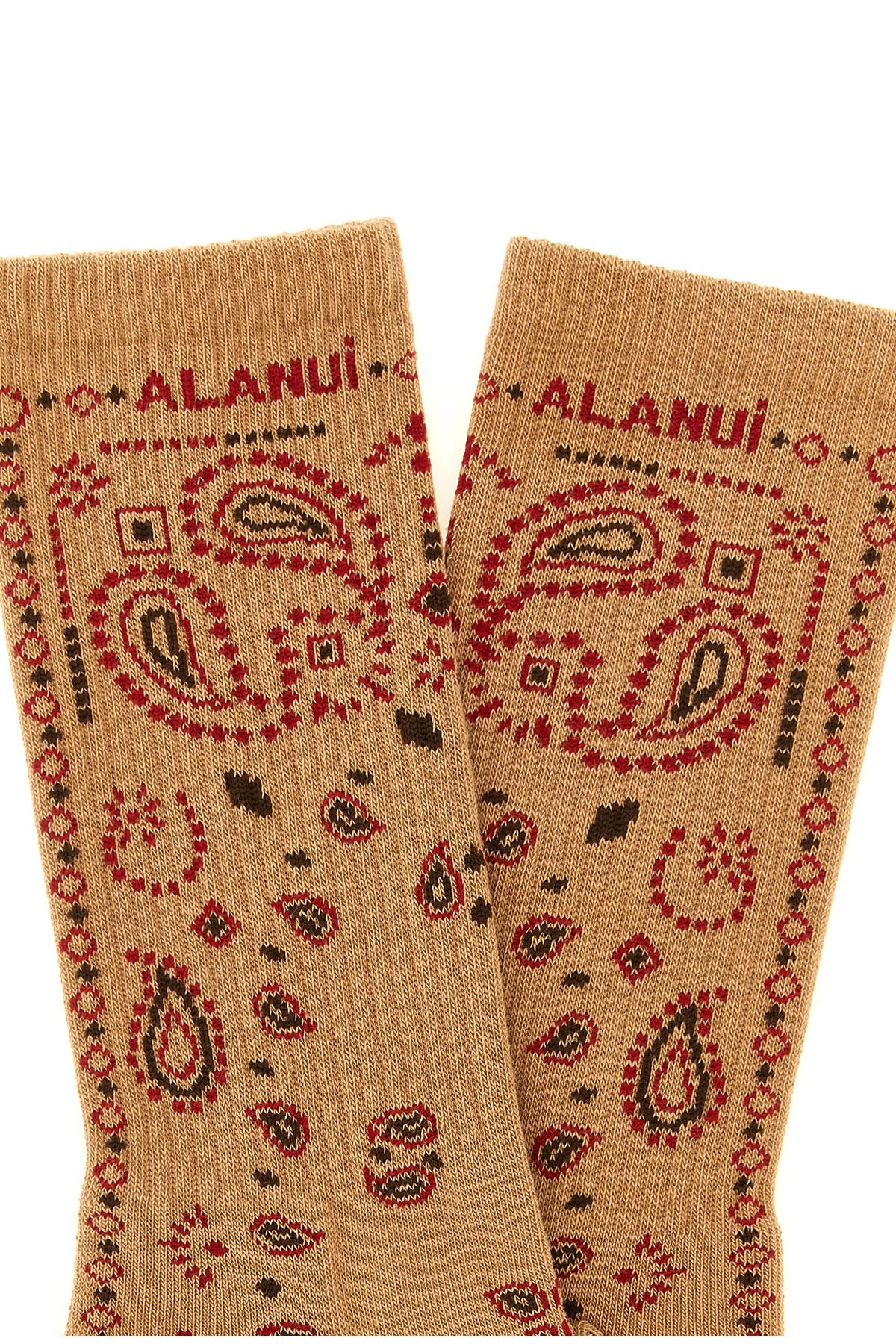 the bandana socks alanui define the aesthetics of the brand through meticulous