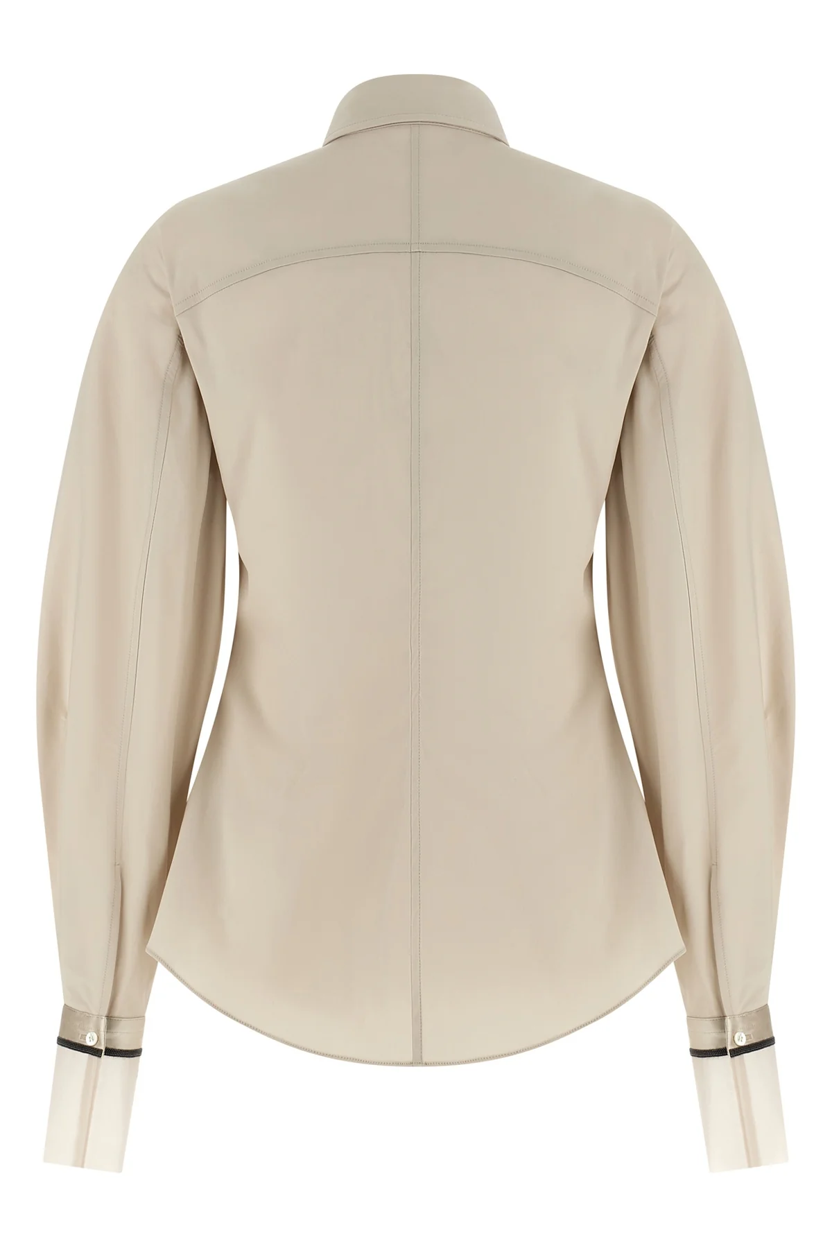 the brunello cucinelli shirt in beige stretch cotton poplin redefines the codes