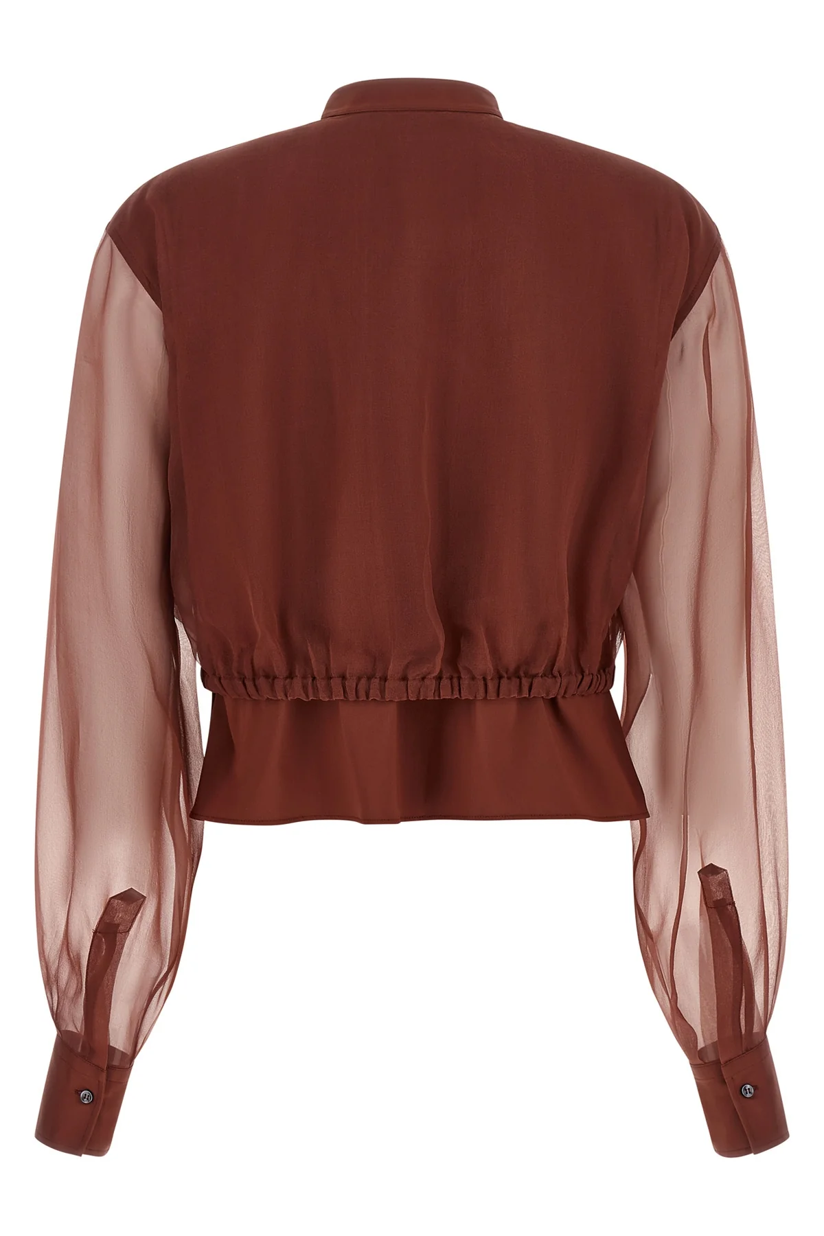 the brunello cucinelli blouse exemplifies the brands mastery in material contra