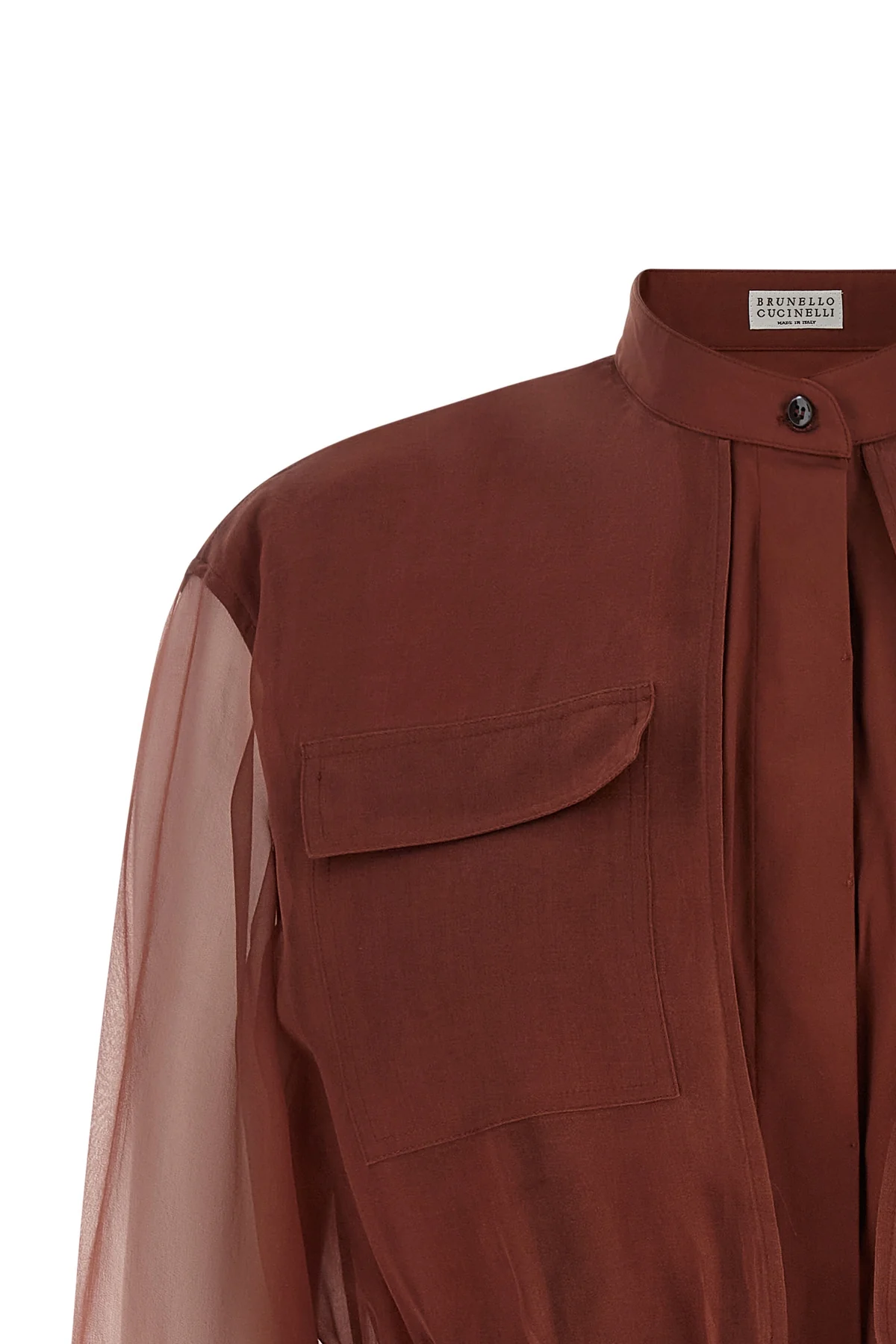 the brunello cucinelli blouse exemplifies the brands mastery in material contra
