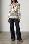 double-breasted marinière style cotton knit blazer
