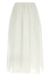 maxi skirt in semi-transparent multilayer cotton