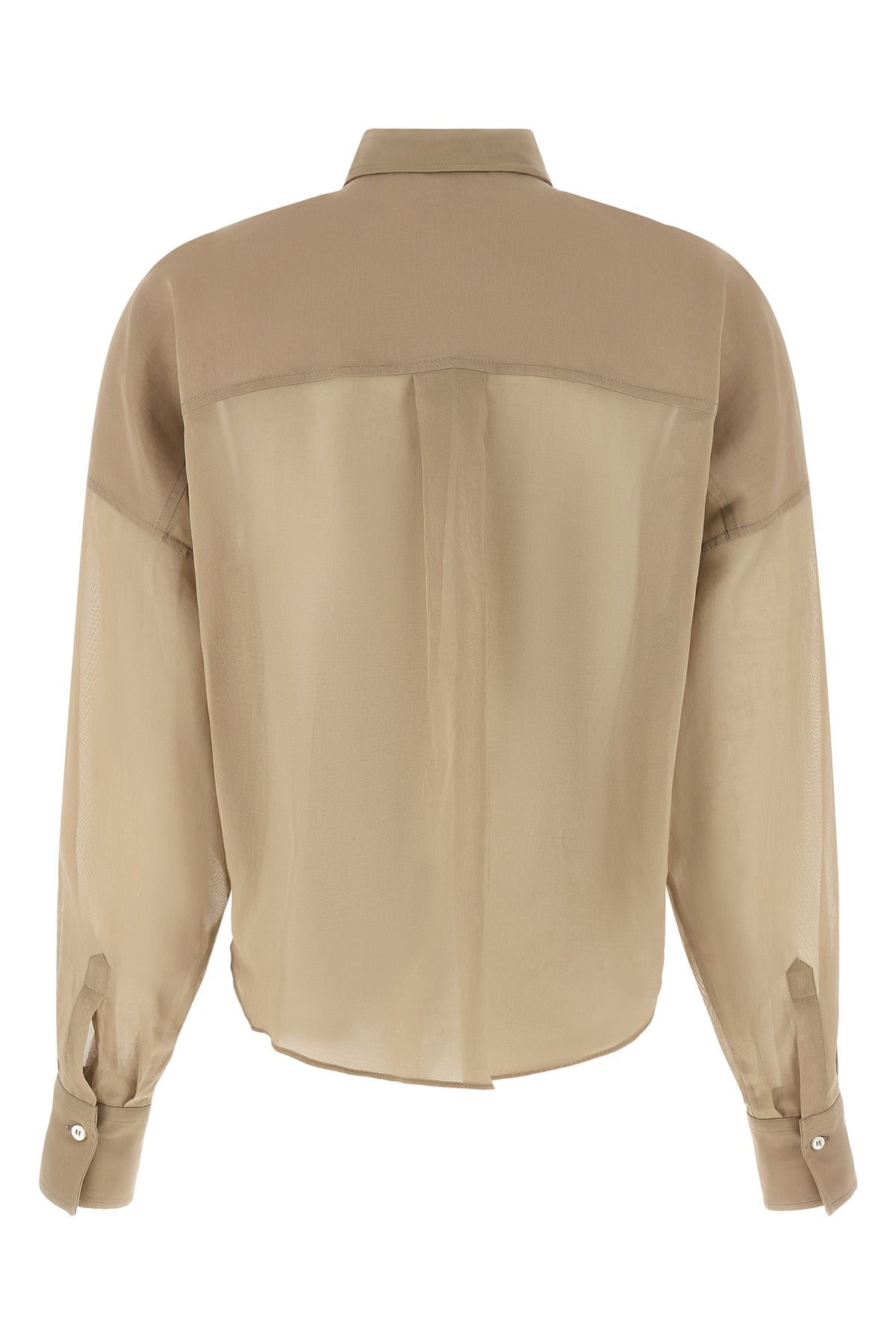 BRUNELLO CUCINELLI XL semi-transparent cotton taffeta shirt