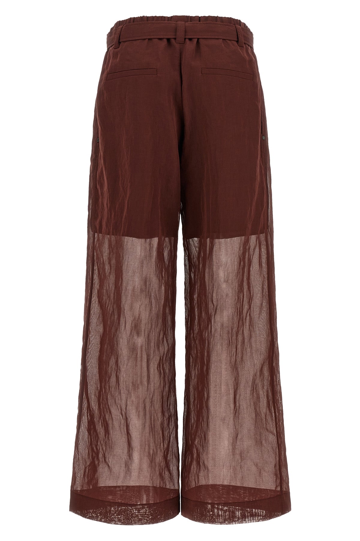BRUNELLO CUCINELLI 40 loose pants  in semi-transparent cotton organza
