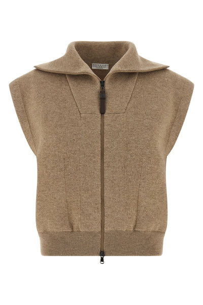 heavy mélange cashmere vest