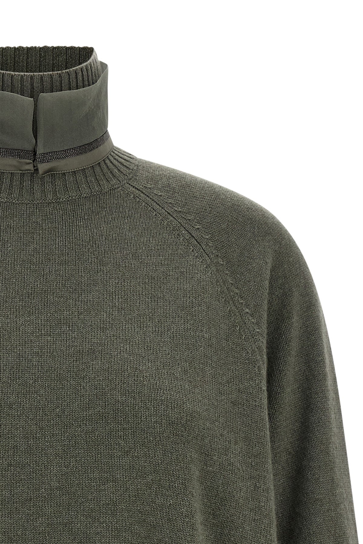 the brunello cucinelli high neck sweater in pure cashmere embodies the excellenc