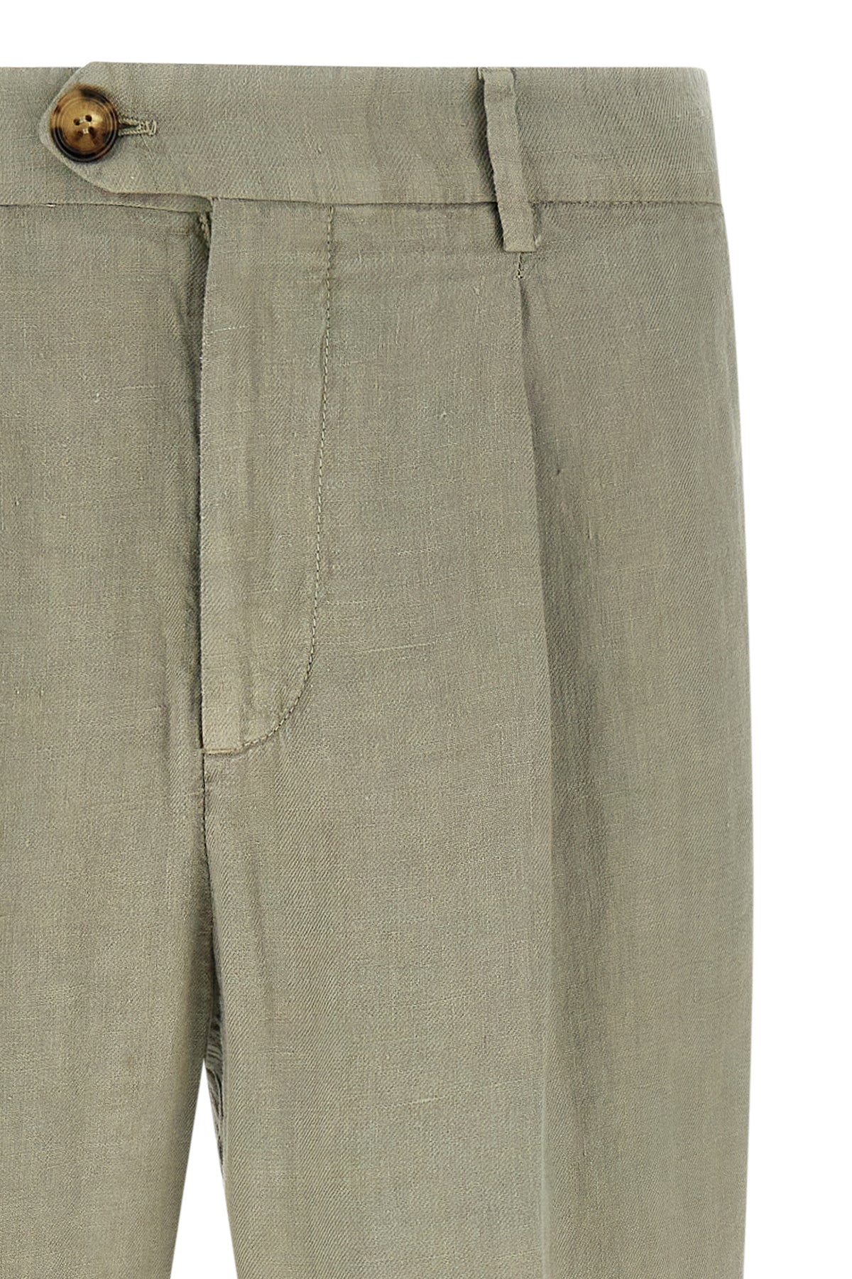 brunello cucinelli garment-dyed linen gabardine trousers