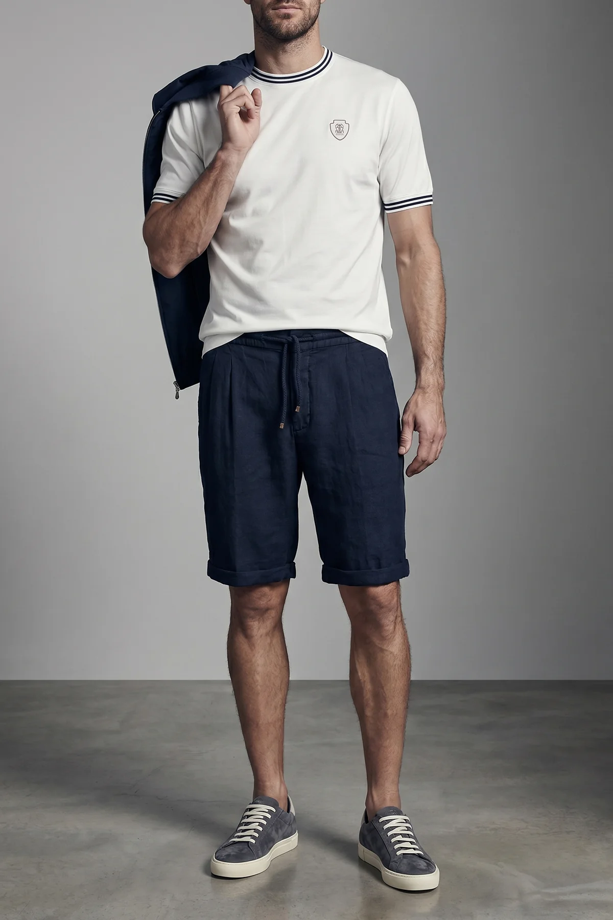 BRUNELLO CUCINELLI 52 garment-dyed linen bermuda shorts