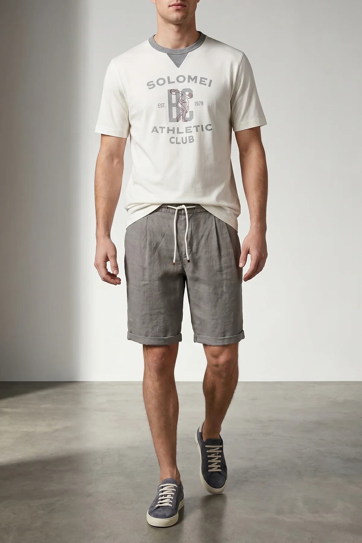 BRUNELLO CUCINELLI 54 garment-dyed linen bermuda shorts