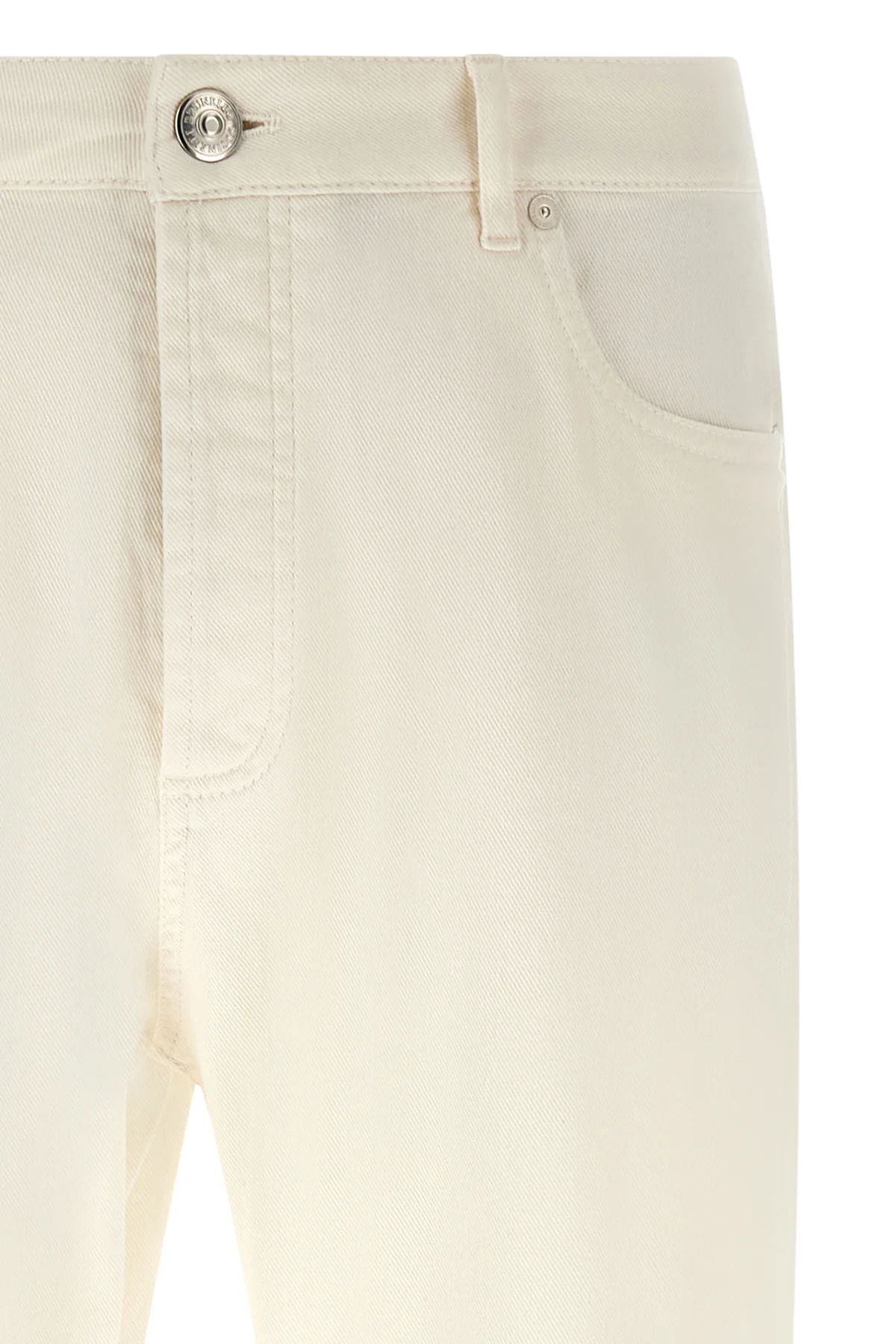 brunello cucinellis solid-color cotton denim jeans