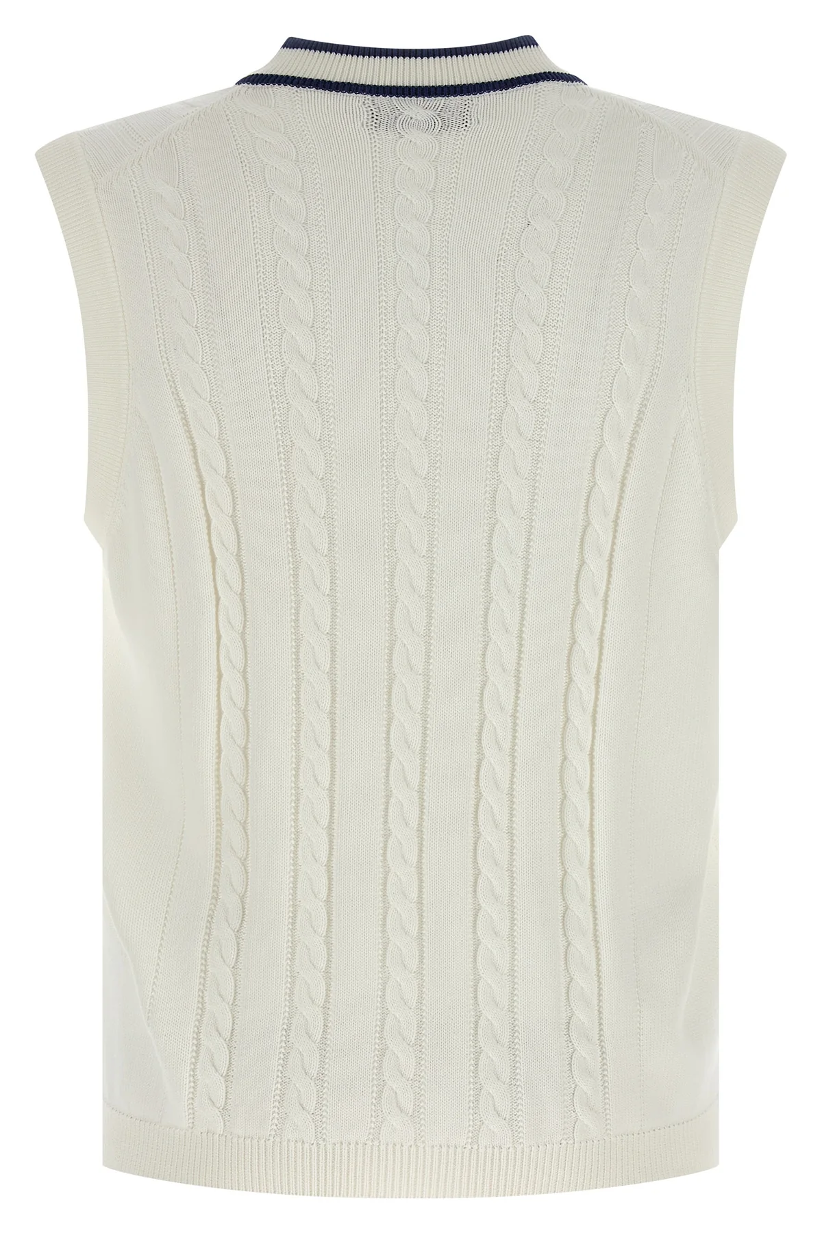 braided cotton knit vest