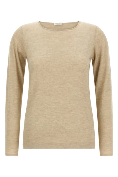 the brunello cucinelli scollo a barchetta in lurex jersey redefines everyday e