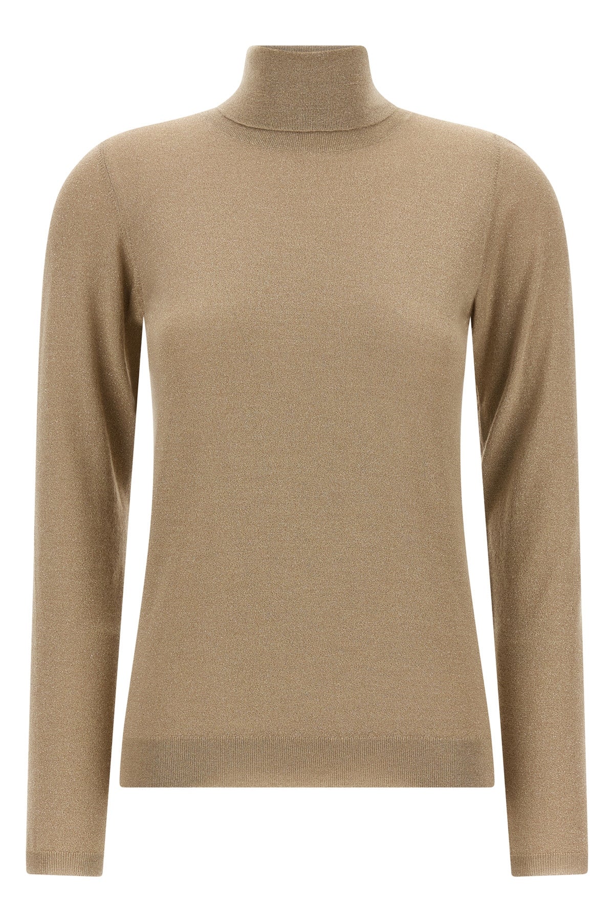 BRUNELLO CUCINELLI L sparkling shaved cashmere and silk knit turtleneck sweater woven