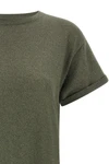 the brunello cucinelli crew neck sparkling cashmere and silk blend t-shirt sta