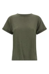 the brunello cucinelli crew neck sparkling cashmere and silk blend t-shirt sta