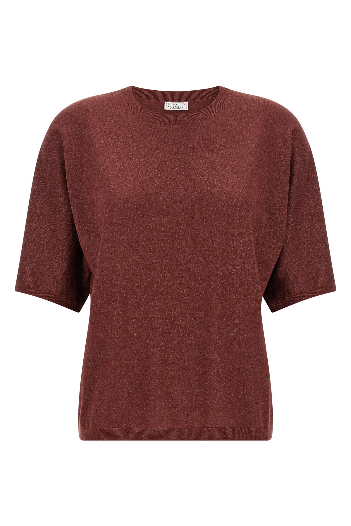 BRUNELLO CUCINELLI M sparkling shaved cashmere and silk knit sweater woven