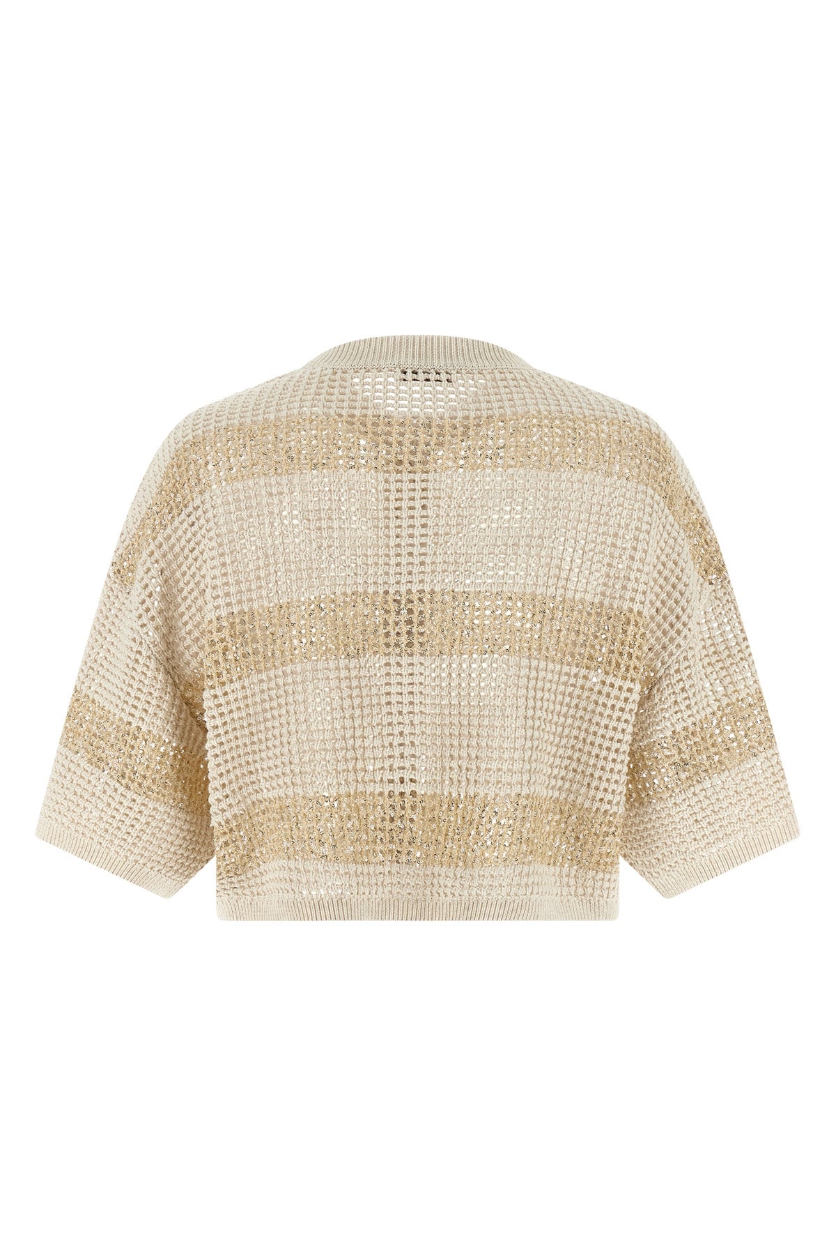 BRUNELLO CUCINELLI XL crop cotton mesh cardigan