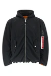 alpha industries x purple reversible bomber jacket in padded cotton canvas and n