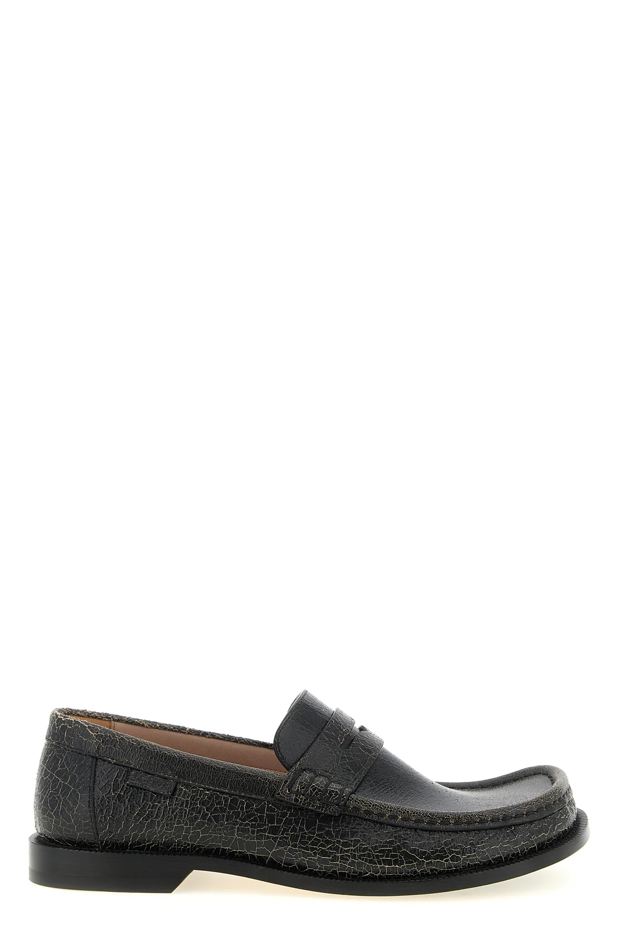 LOEWE 41 campo loafers in used-effect craquelé calf leather