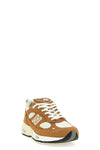 made in uk 991 leather and perforated leather sneakers