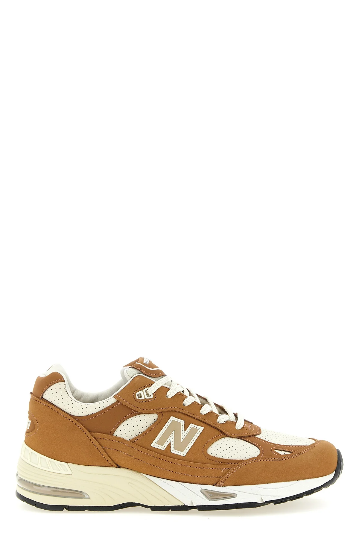 NEW BALANCE 7.5 made in uk 991 leather and perforated leather sneakers