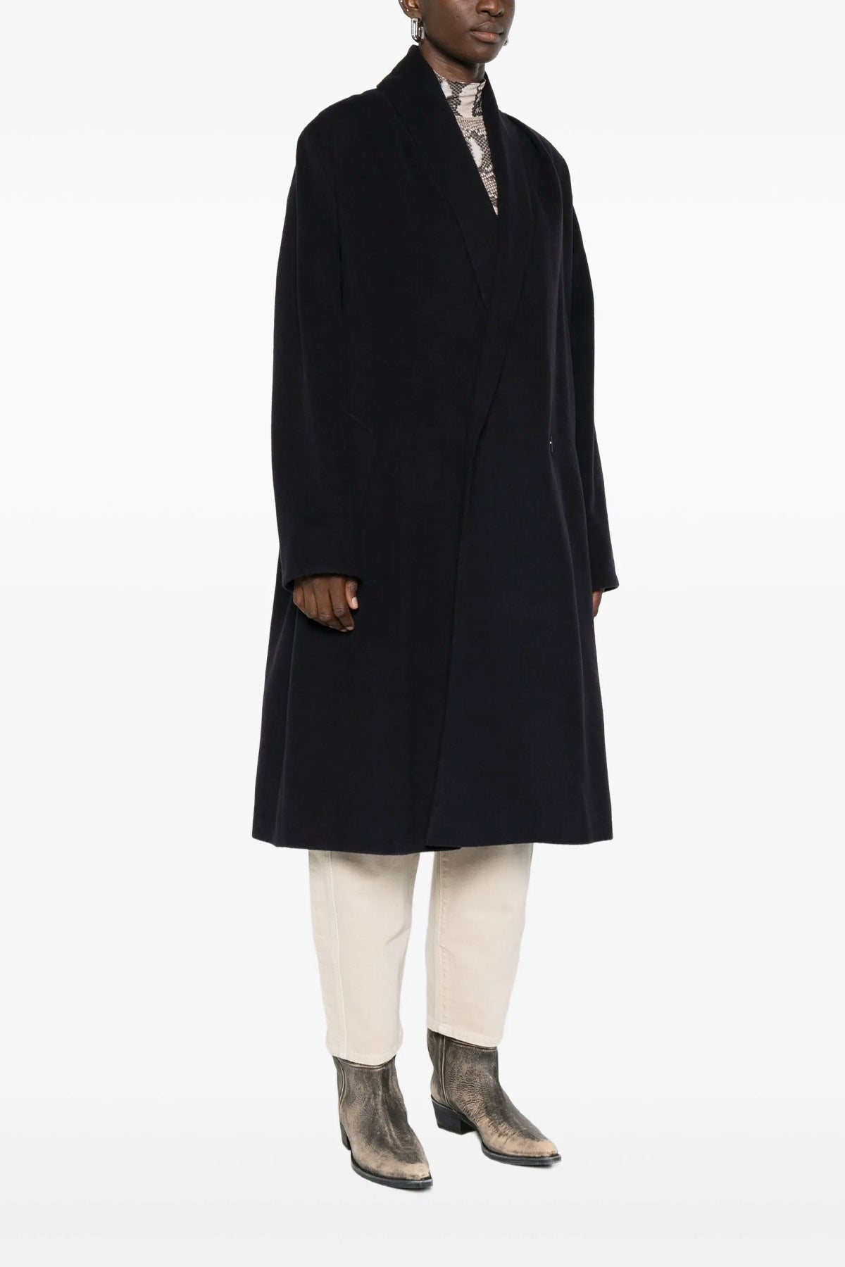 ISABEL MARANT 36 elise double-breasted wool blend long coat